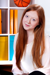 Teenage girl smiling