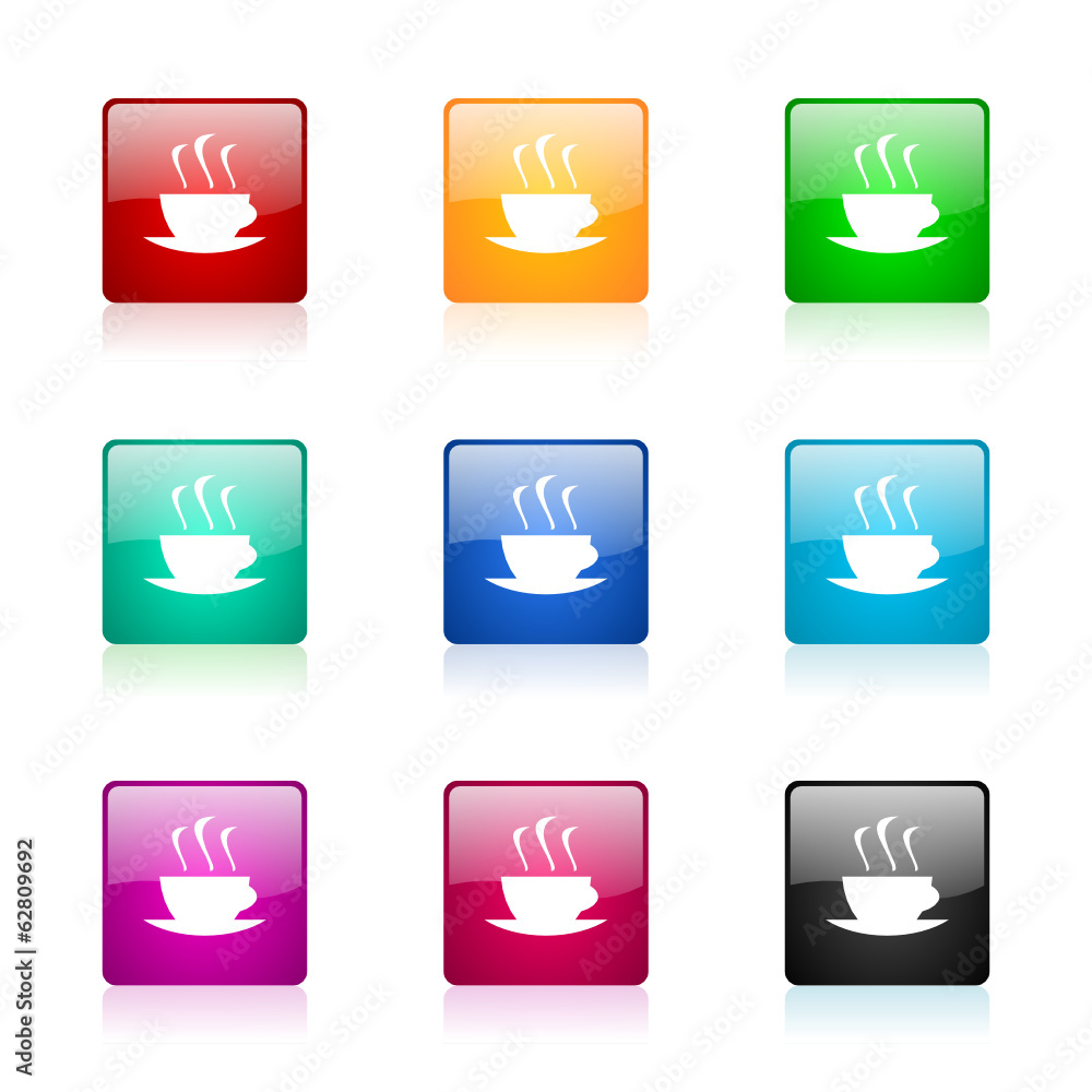 Poster espresso vector icons colorful set