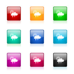 storm vector icons colorful set