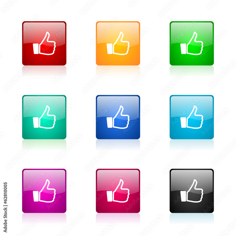 Poster like vector icons colorful set