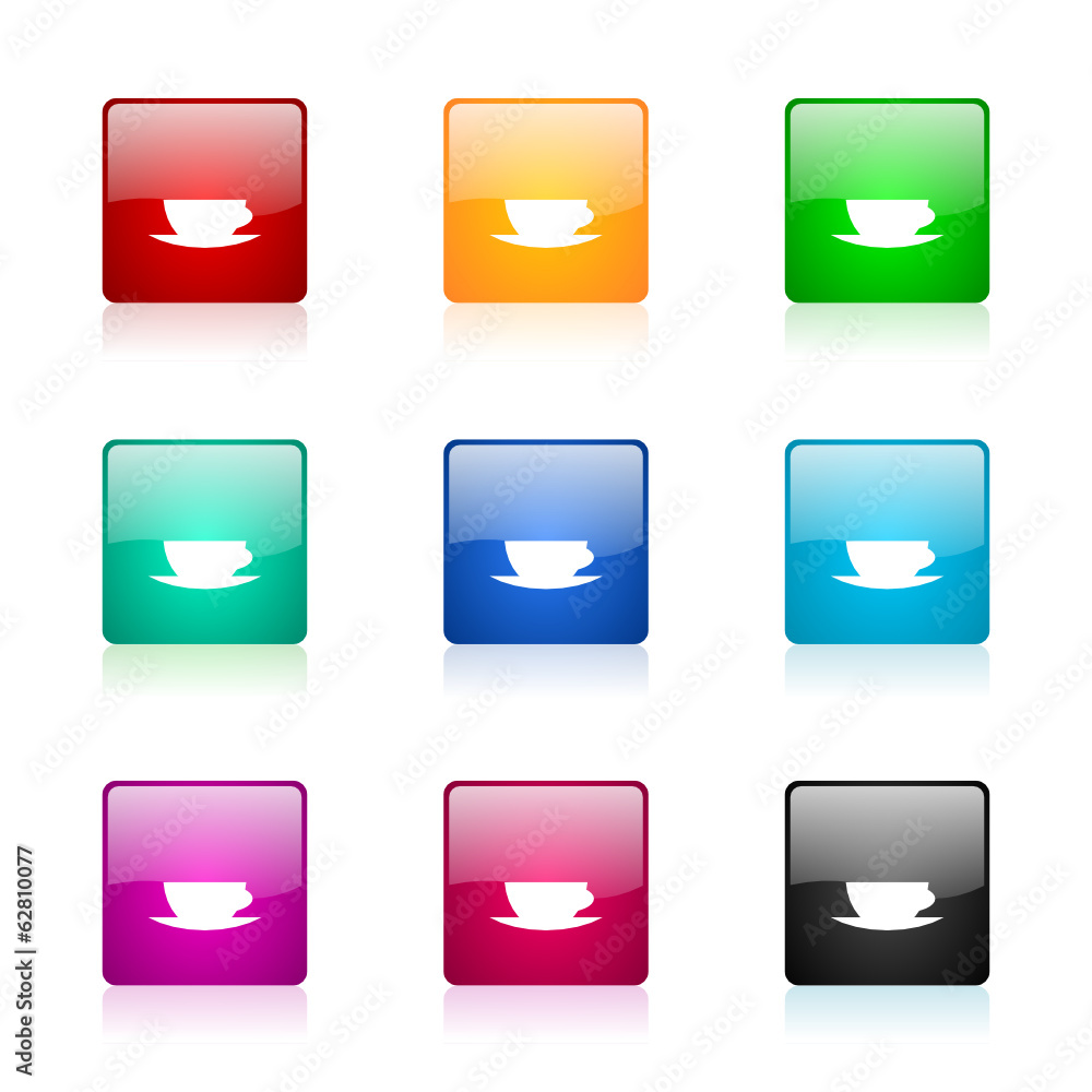 Aufkleber espresso vector icons colorful set