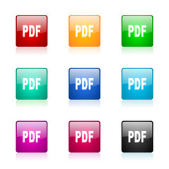 pdf vector icons colorful set