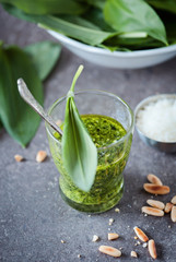 frisches Bärlauchpesto im glas