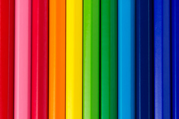 Row of colorful pencils