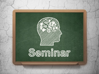 Education concept: Head With Finance Symbol and Seminar on