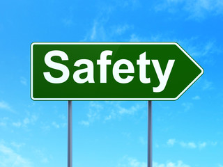 Privacy concept: Safety on road sign background