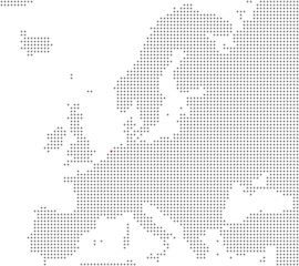 Fototapeta premium Pixelkarte Europa: Amsterdam liegt hier