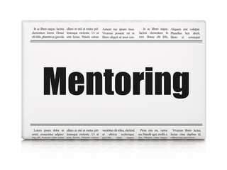 Education concept: newspaper headline Mentoring