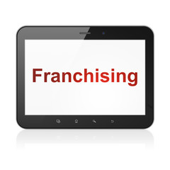 Business concept: Franchising on tablet pc computer