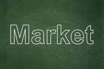 Obraz premium Business concept: Market on chalkboard background