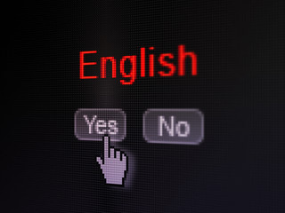 Education concept: English on digital computer screen