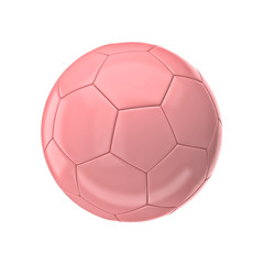 pink soccer ball isolated white background