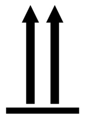 Double flèche haut du colis