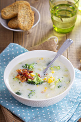 Broccoli and corn chowder
