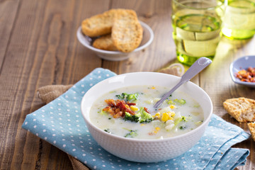 Broccoli and corn chowder