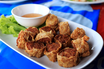 deep fried crab meat roll cake
