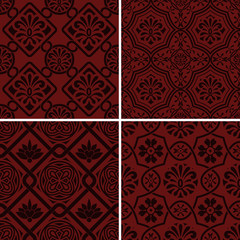 Vector seamless floral patterns, indian style