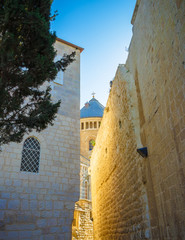 passage near church in old Jerusalem Hagia Maria Sion