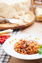 Pasta and tomato sauce