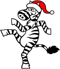 Dancing Christmas zebra