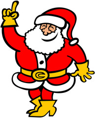 Gentle Santa Claus rising his hand to give an opinion
