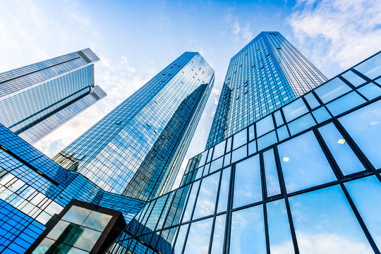 Modern skyscrapers in business district