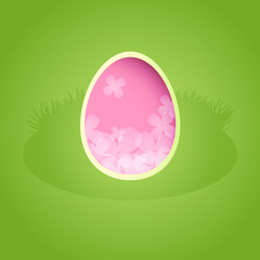 Easter paper card with egg