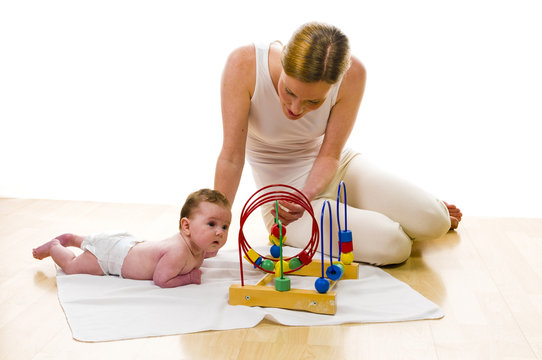 Mama Playling With Newborn Baby