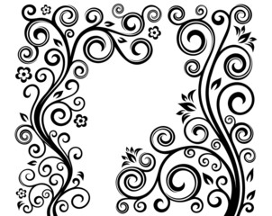 Set of two vector floral illustrations.