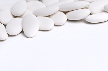 white sugared almonds