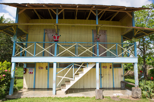 Traditional palm worker house in Costa rica