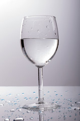 Glass of water and drops