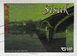 Stamp printed in Croatia shows Sisak city, circa 2006