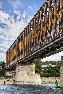 Belgrade's Old Railway Truss Bridge on Sava River - Serbia