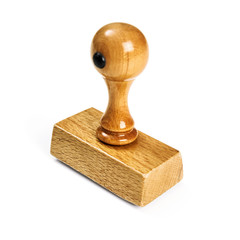 Wooden stamp on white background