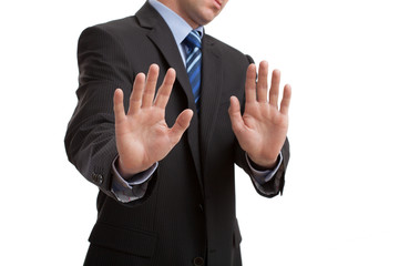 Man showing disgust