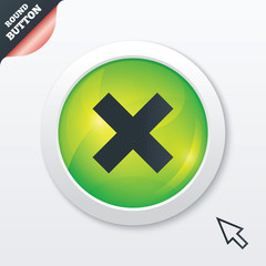 Delete sign icon. Remove button.