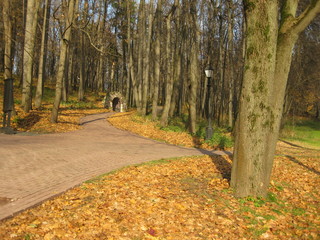 Грот в осеннем парке Царицыно.Москва