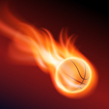 Burning basketball. EPS10 vector.