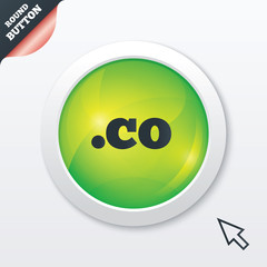 Domain CO sign icon. Top-level internet domain