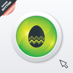 Easter egg sign icon. Easter tradition symbol.