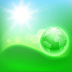 Concept ecological background with the globe.