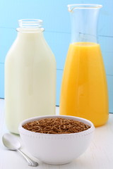 Delicious bran cereal breakfast