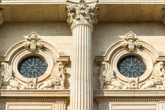 Neoclassic Architecture Detail With Corinthian Column