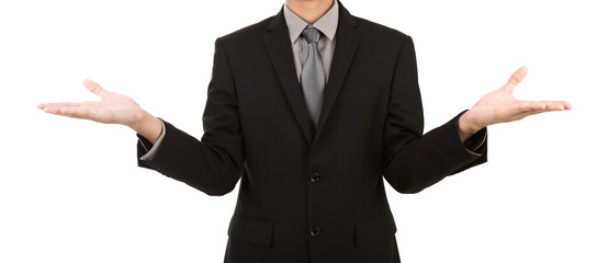Business man in suit on a white background