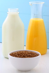 Delicious bran cereal breakfast