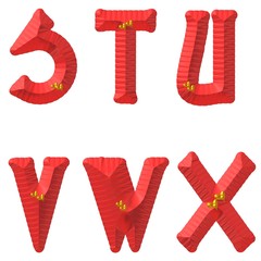 Abc,rot,gold,Russel,3D