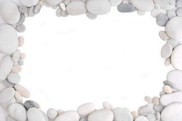 white pebble stone frame border background