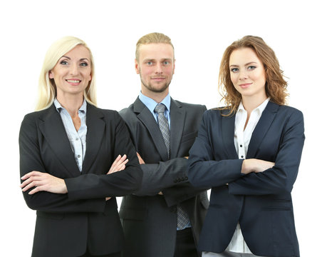 Group Of Business People Isolated On White