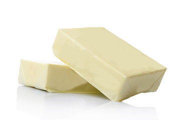 Wrapped butter sticks, isolated on white